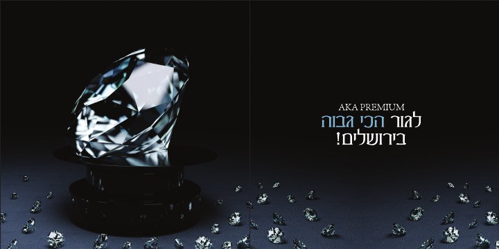 דפוס ושילוט נדל״ן לפרויקט AKA Premium ירושלים, דוגמה 2
